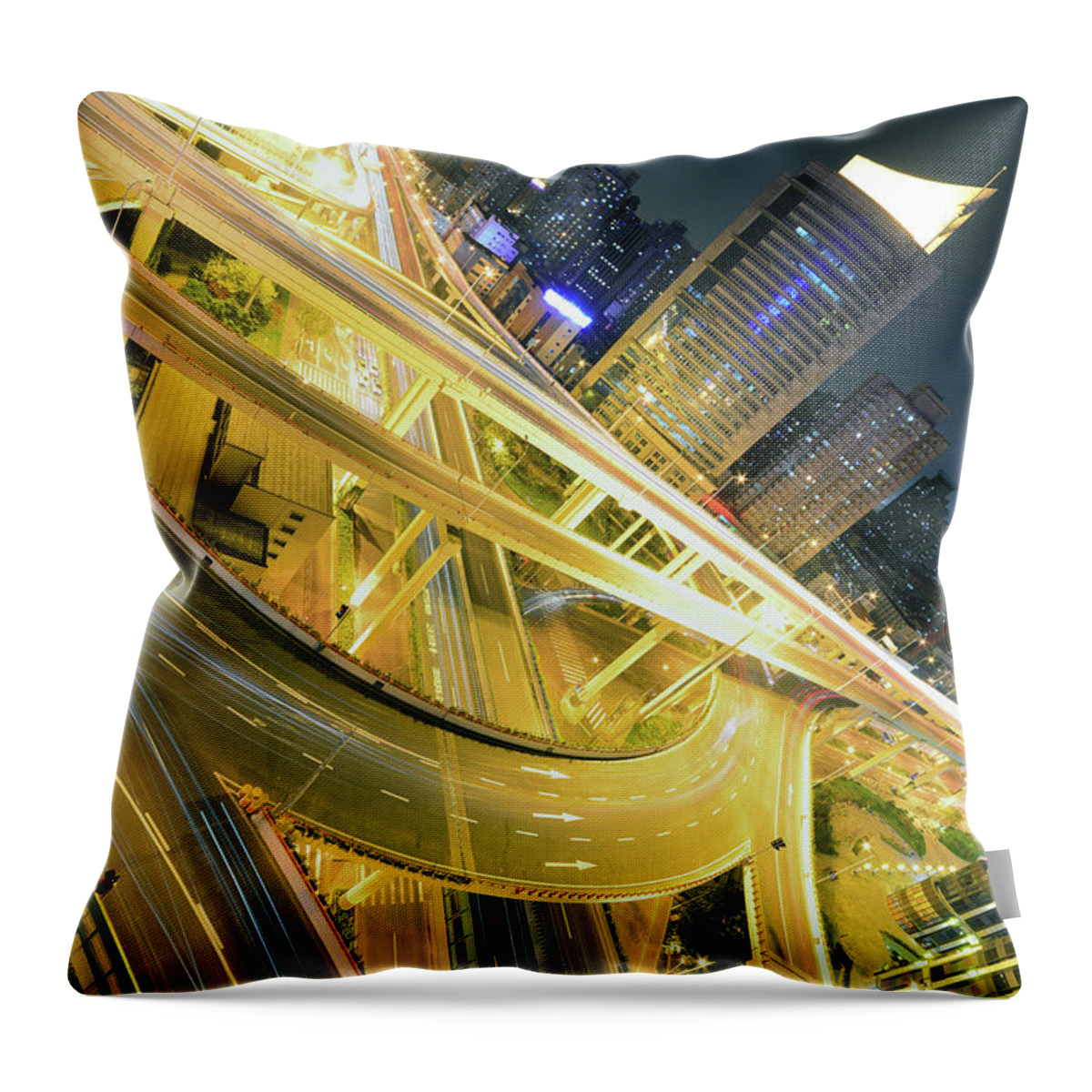 Built Structure Throw Pillow featuring the photograph Intricate Intersection by Wei Fang