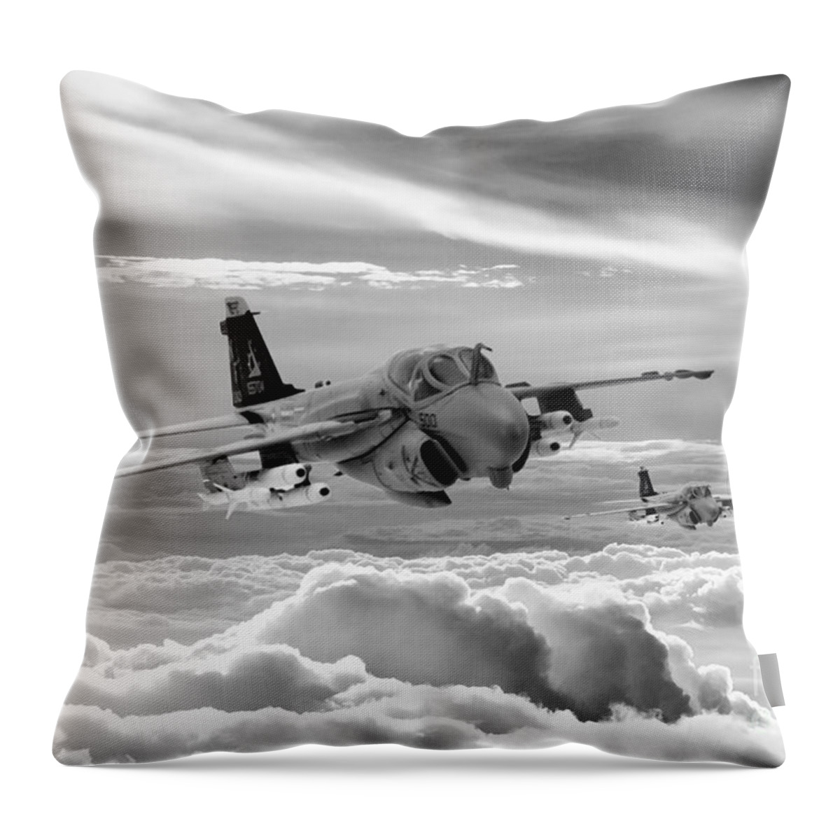 A6 Intruder Throw Pillow featuring the digital art Intruder by Airpower Art