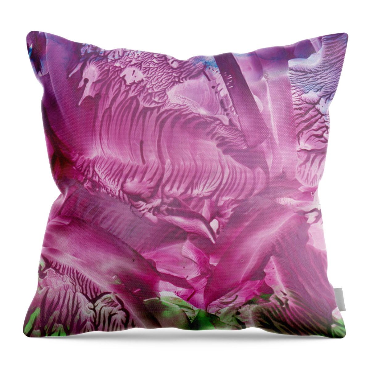Encaustic Wax Art Throw Pillow featuring the painting Iris by Shelley Jones
