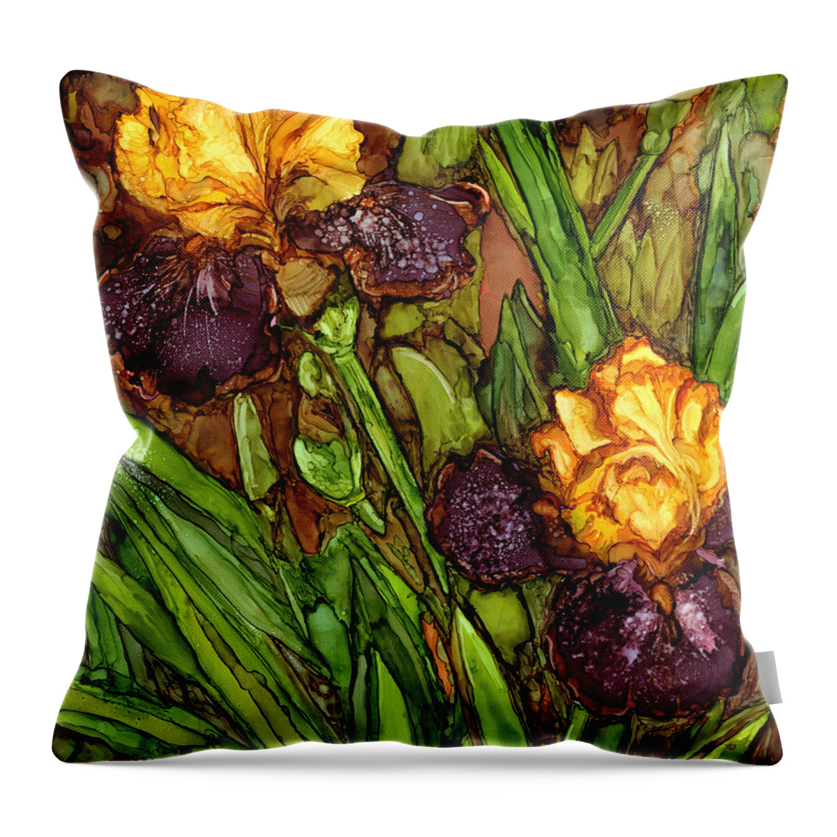 Iris Throw Pillow featuring the painting Iris by Vicki Baun Barry