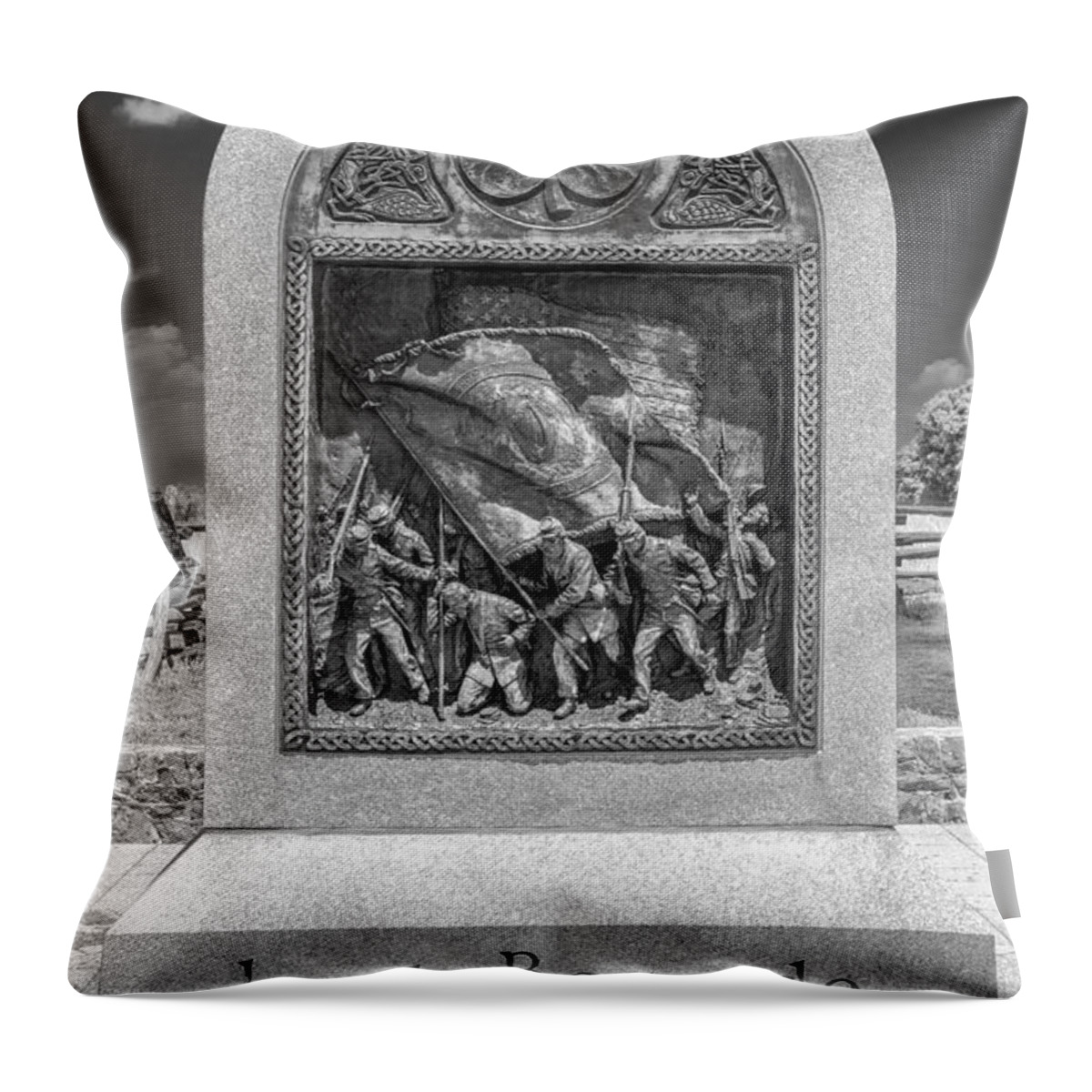 American Civil War Throw Pillow featuring the photograph Irish Brigade 7D02855b by Guy Whiteley
