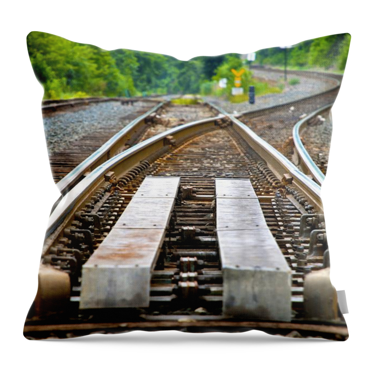 Rails Throw Pillow featuring the photograph Iron Highway by Norma Brock