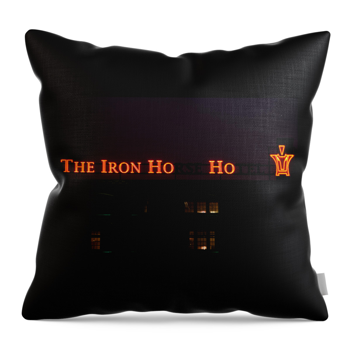 Iron Ho-ho Throw Pillow featuring the photograph Iron Ho-Ho by Susan McMenamin