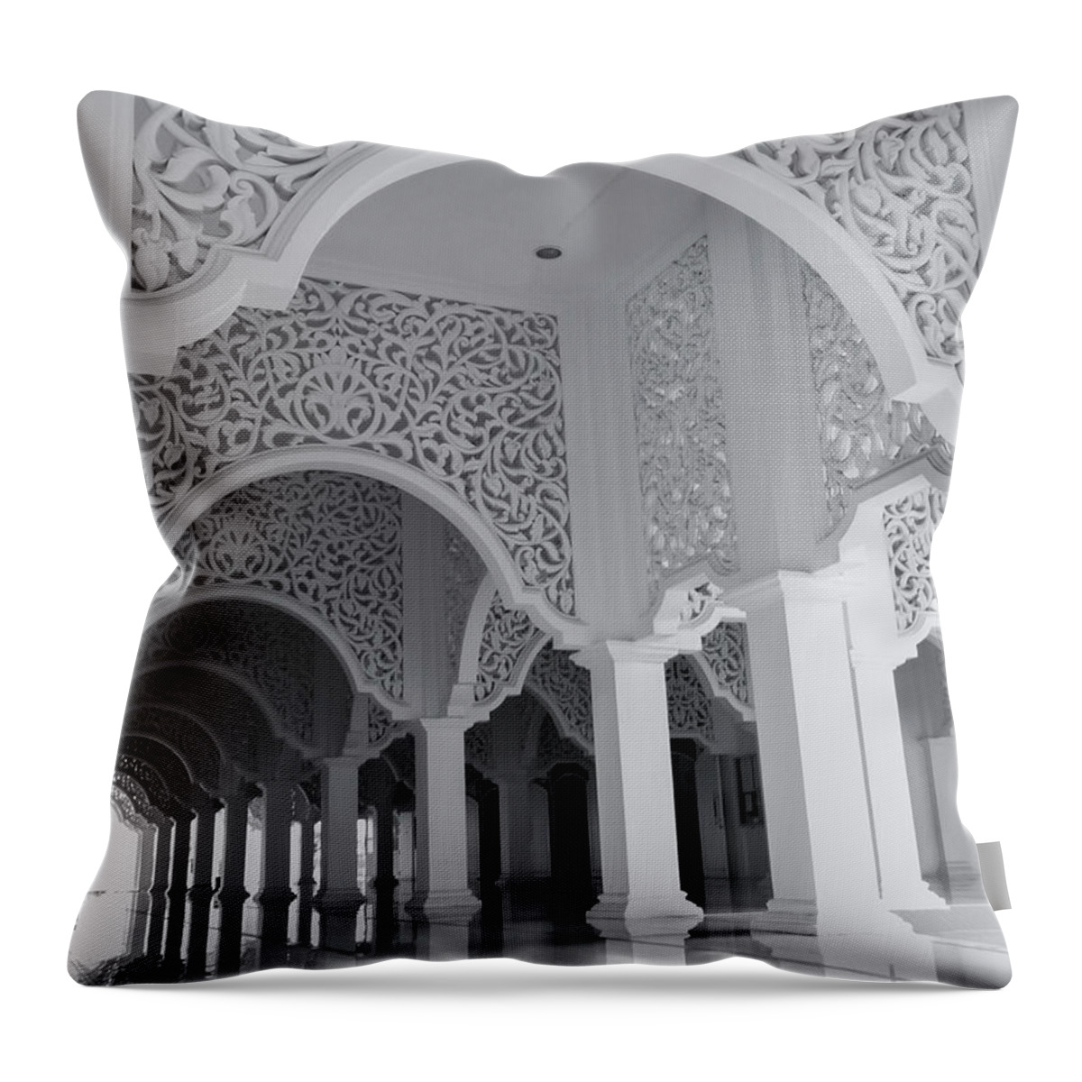 Tranquility Throw Pillow featuring the photograph Islamic Architecture by Ahmad Faizal Yahya
