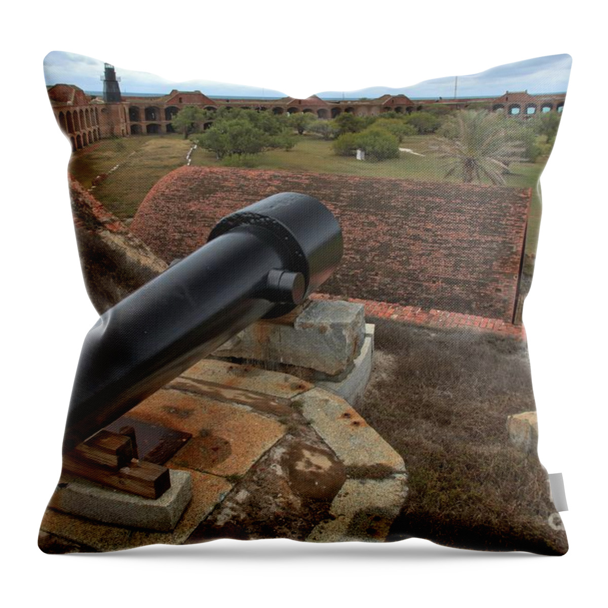 Fort Jefferson Throw Pillow featuring the photograph Island Defense by Adam Jewell