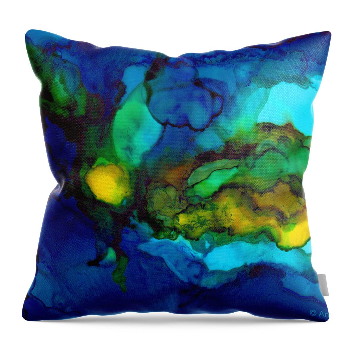 Island Throw Pillow featuring the painting Islands by Angela Treat Lyon