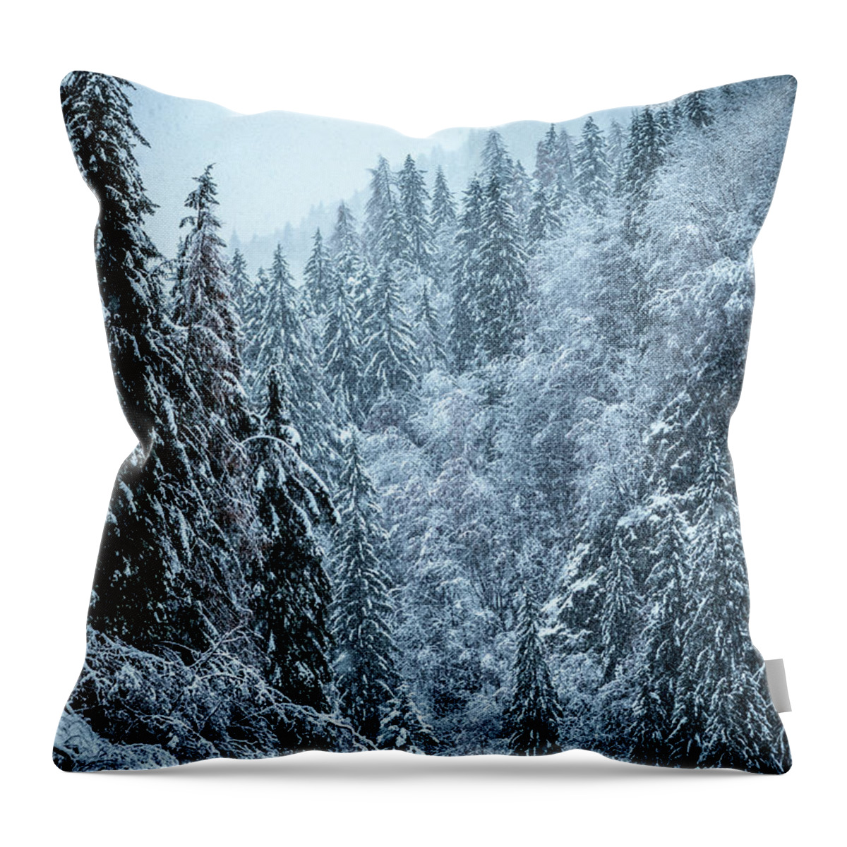 Snow Throw Pillow featuring the photograph Italian Alps Snowing Winter Scene by Ilbusca