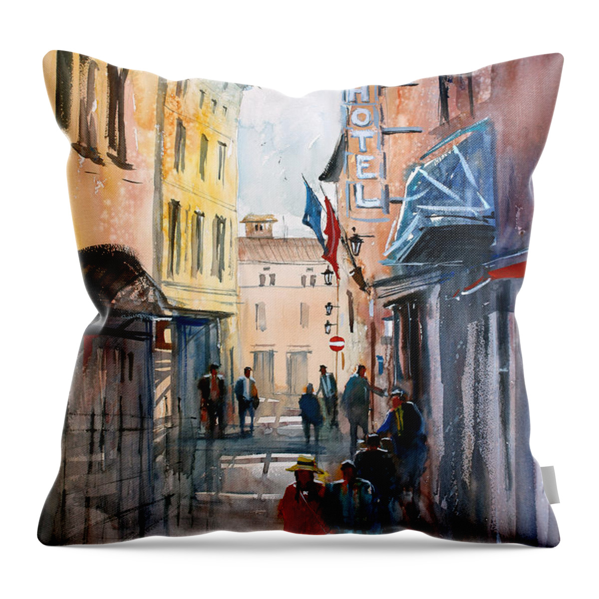 Ryan Radke Throw Pillow featuring the painting Italian Impressions 3 by Ryan Radke