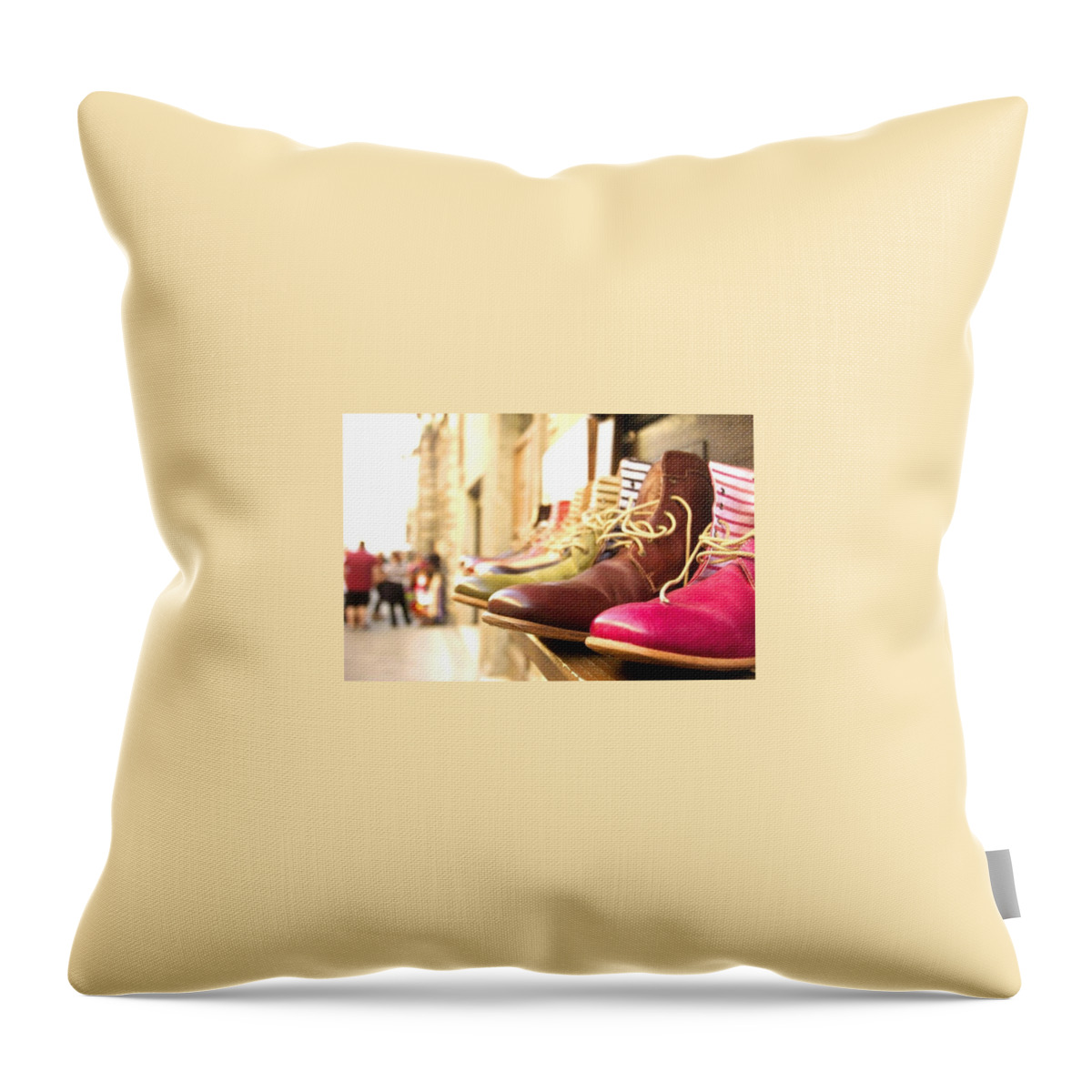  Throw Pillow featuring the photograph Italian shoes by Jessica C