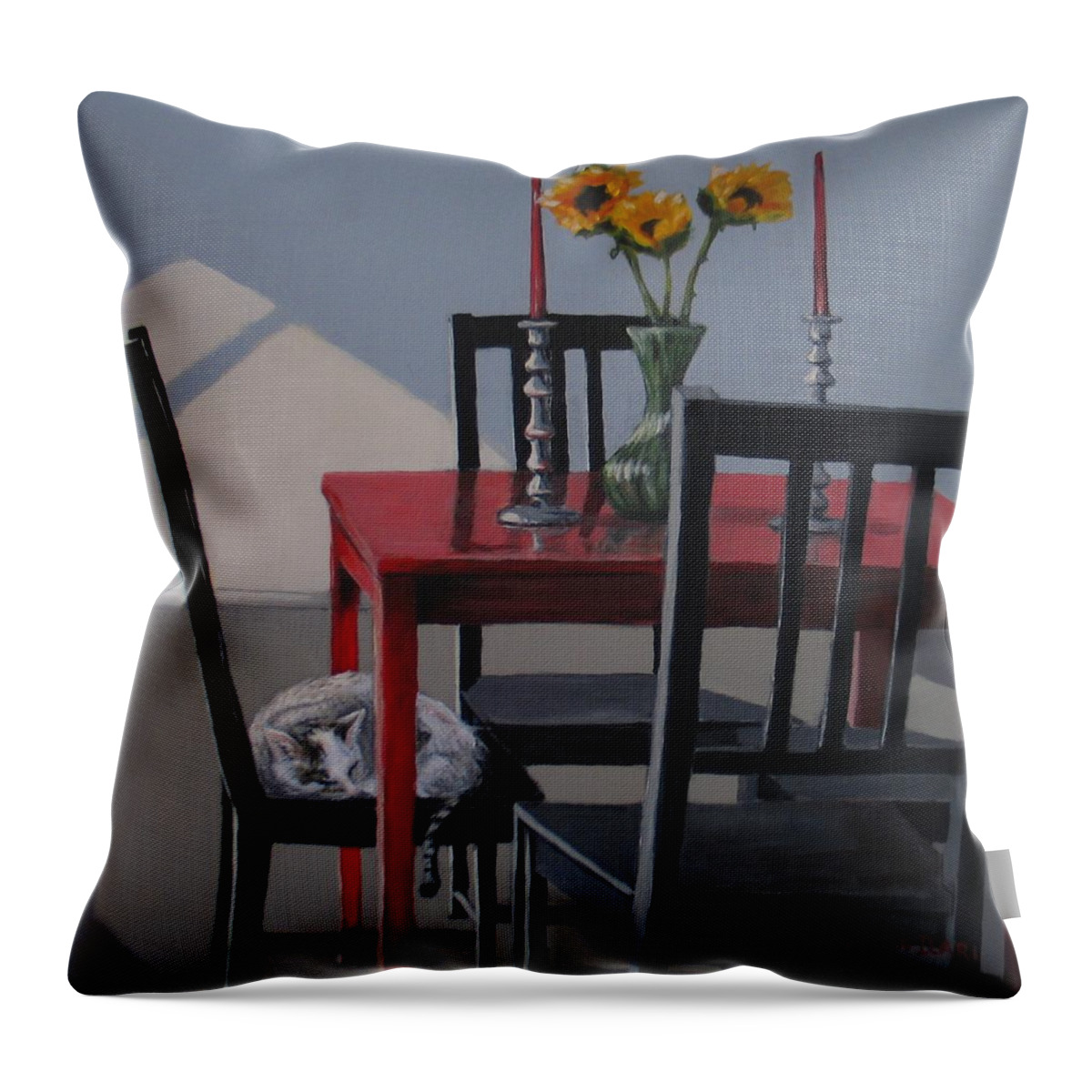 Interiors Throw Pillow featuring the painting Its a New Day by Karen Ilari