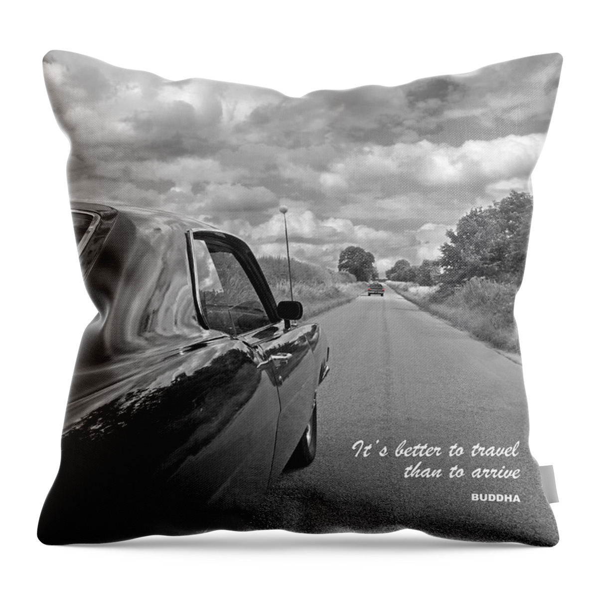 Cars Throw Pillow featuring the photograph It's Better To Travel Than To Arrive by Gill Billington