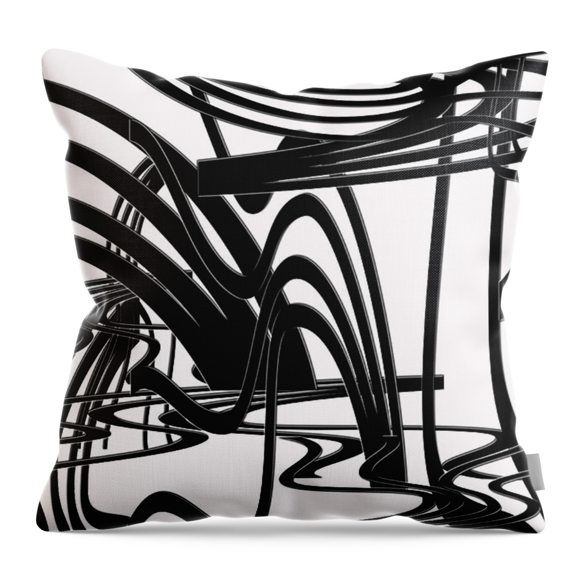 Black And White Throw Pillow featuring the painting It's Either Black or White... by Tanya Tanski