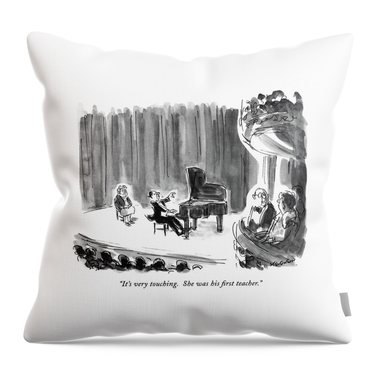 It's Very Touching.  She Was His First Teacher Throw Pillow