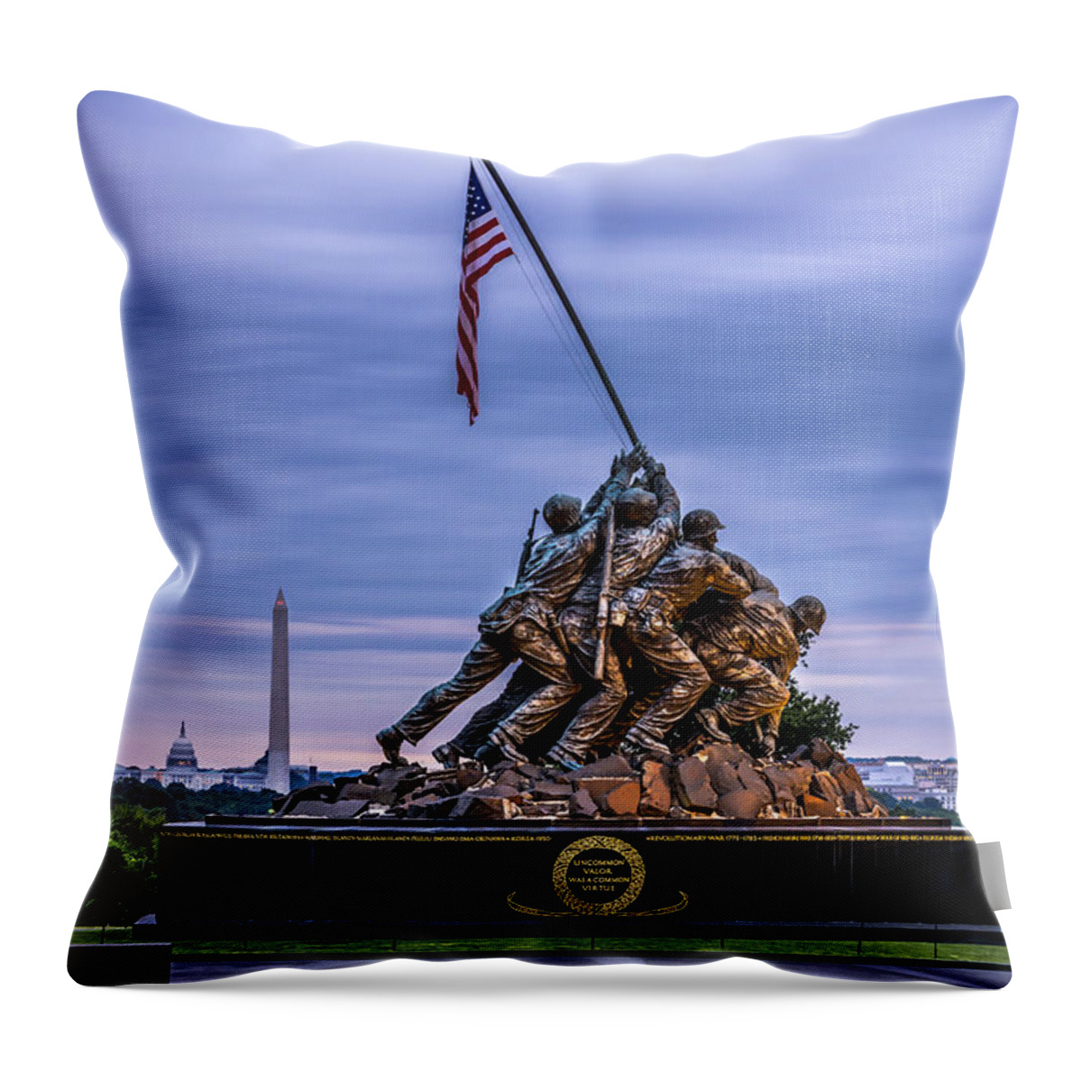 Iwo Jima Monument Throw Pillow featuring the photograph Iwo Jima Monument by David Morefield