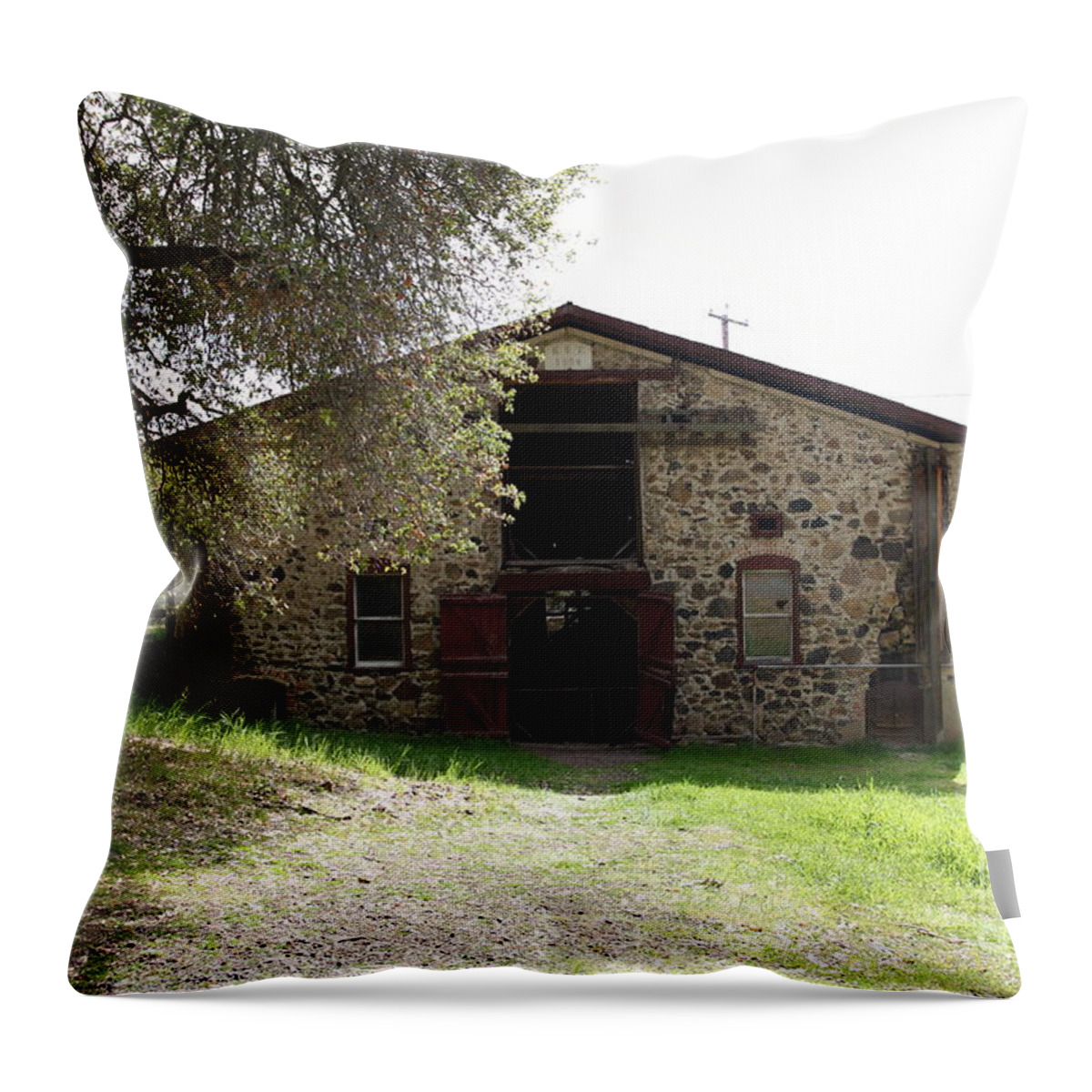 Sonoma Throw Pillow featuring the photograph Jack London Sherry Barn 5D22069 by Wingsdomain Art and Photography