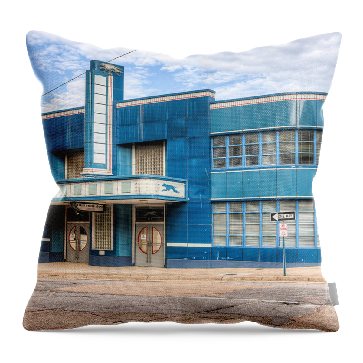 Clarence Holmes Throw Pillow featuring the photograph Jackson Mississippi Greyhound Bus Station I by Clarence Holmes
