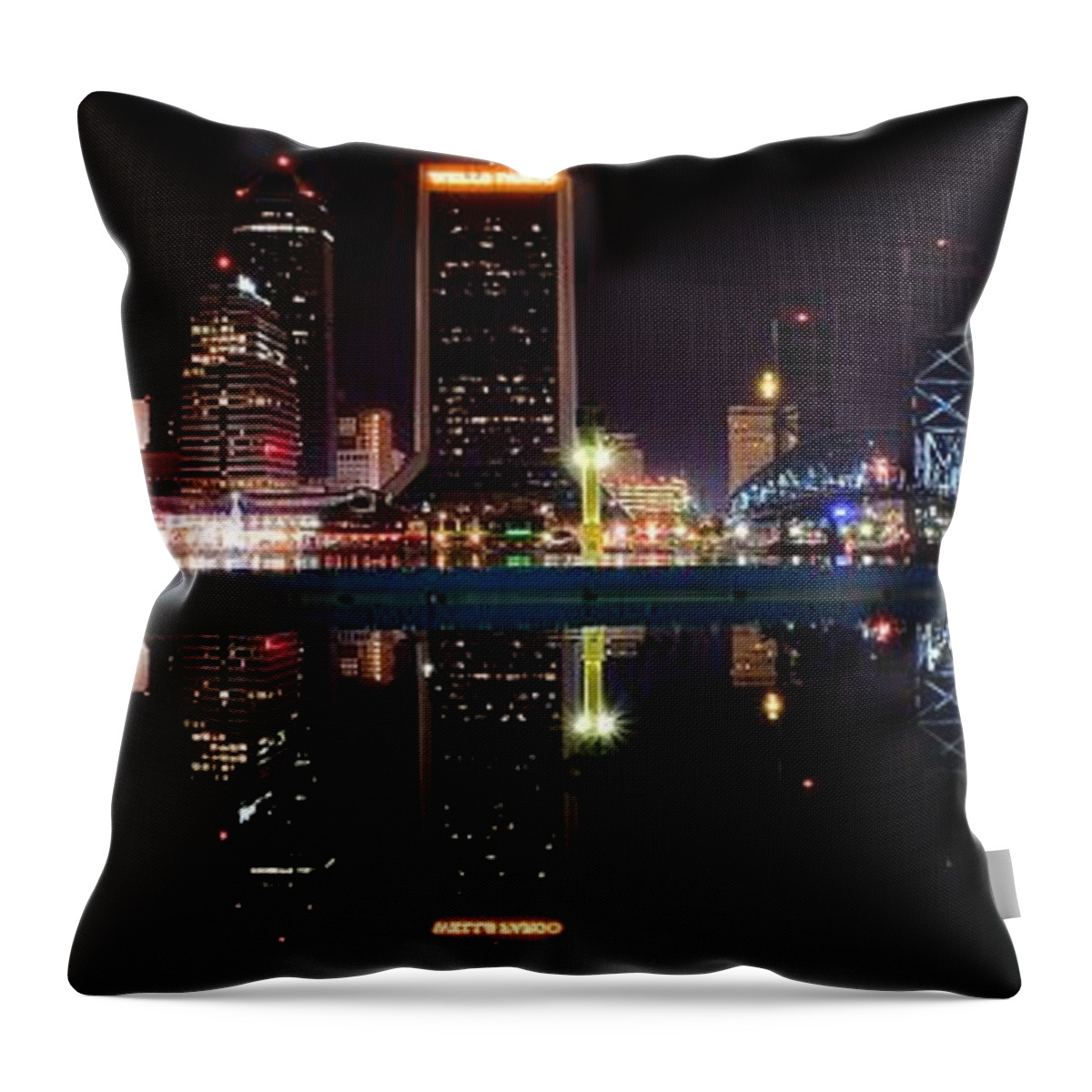 Jacksonville Throw Pillow featuring the photograph Jacksonville Panoramic by Frozen in Time Fine Art Photography