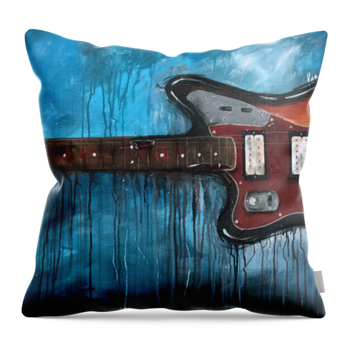 Curt Throw Pillow featuring the painting Jaguar Nirvana by Sean Parnell