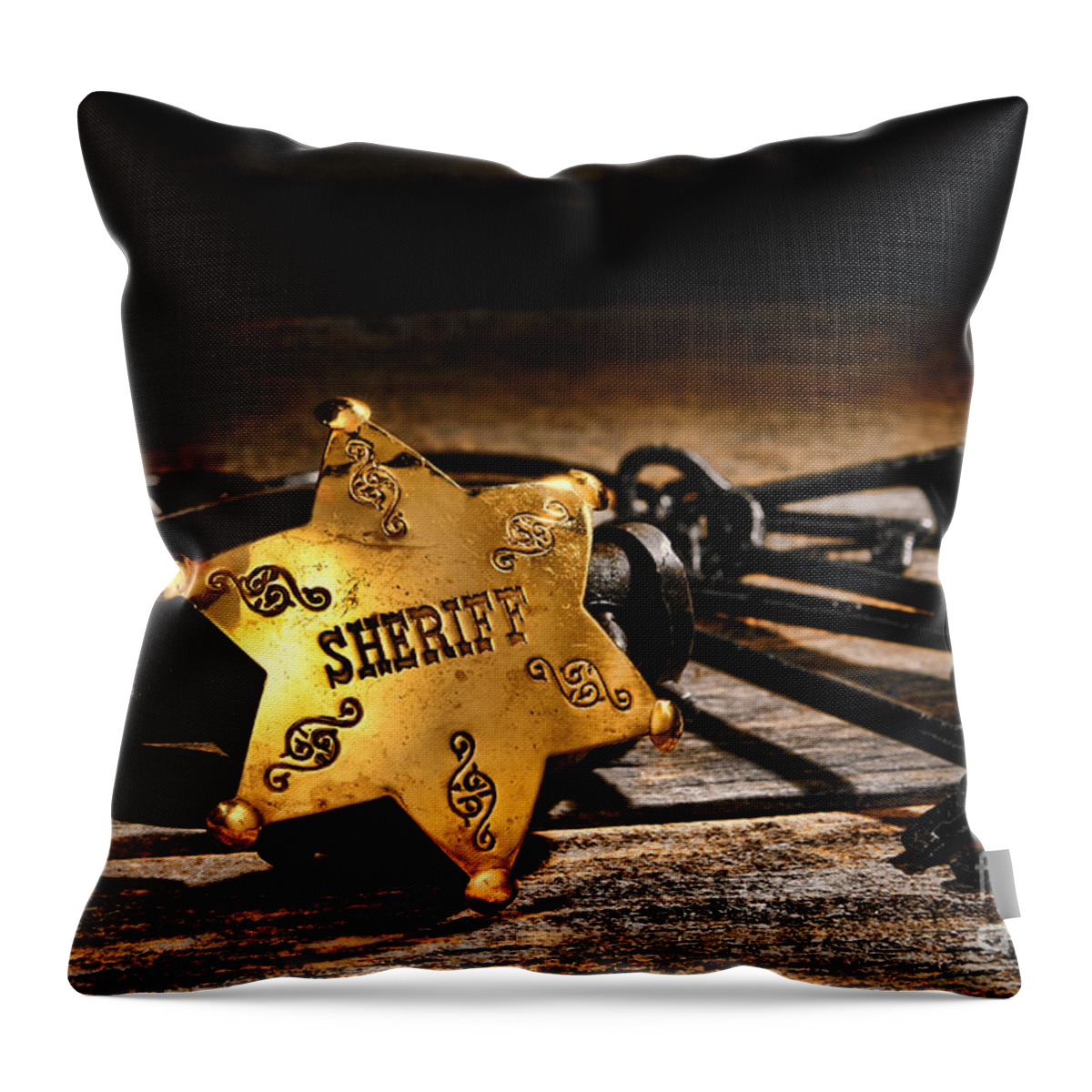 Sheriff Throw Pillow featuring the photograph Jailer Tools by Olivier Le Queinec