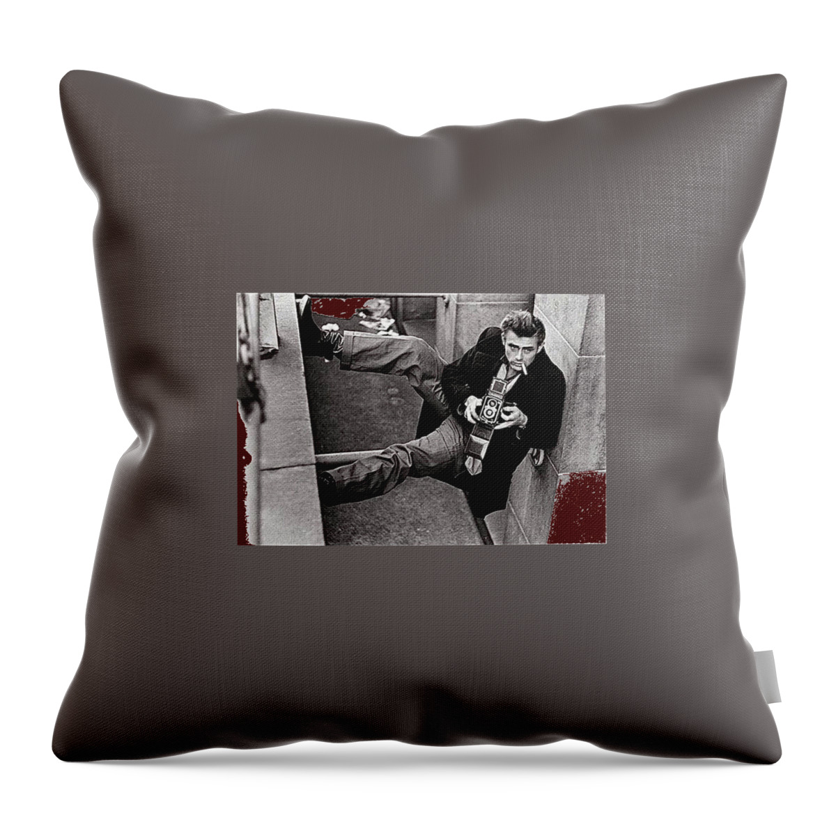 James Dean Rolleiflex New York City 1954-2014 Throw Pillow featuring the photograph James Dean Rolleiflex New York City 1954-2014 by David Lee Guss