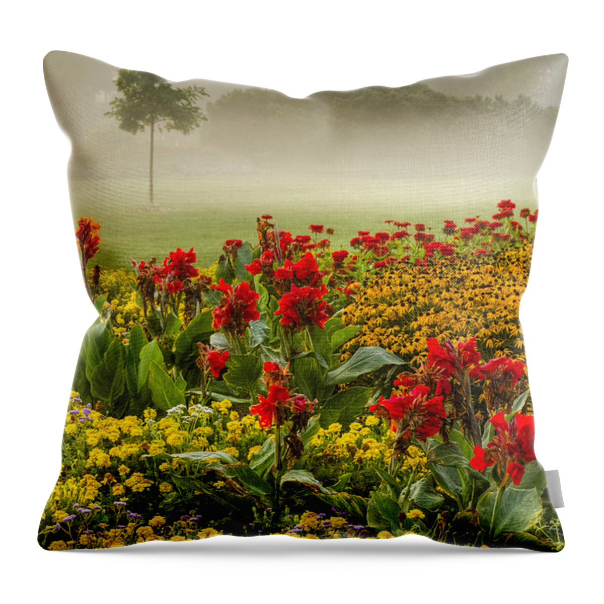 Gardens Throw Pillow featuring the photograph James Garden Sunrise by Marilyn Cornwell