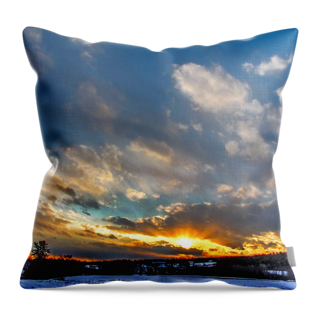 Sunset Throw Pillow featuring the photograph January Sunset by John Meader