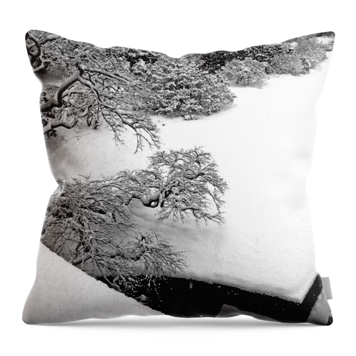 Snow Throw Pillow featuring the digital art Japanese Maple by Bruce Rolff