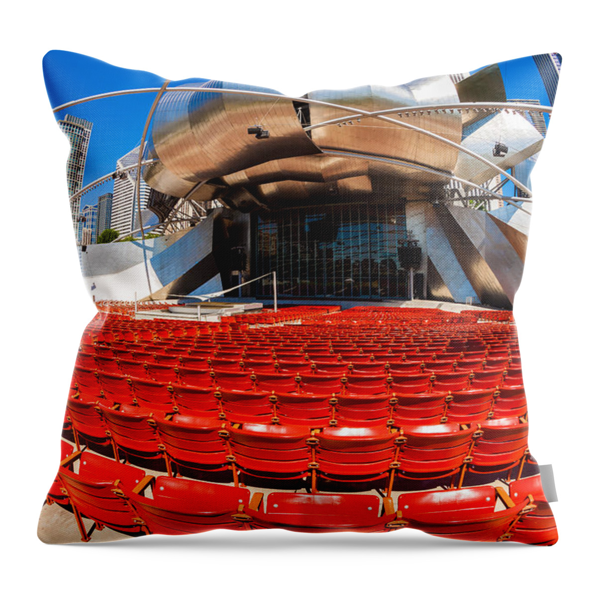 Architecture Throw Pillow featuring the photograph Jay Pritzker Pavilion by Raul Rodriguez