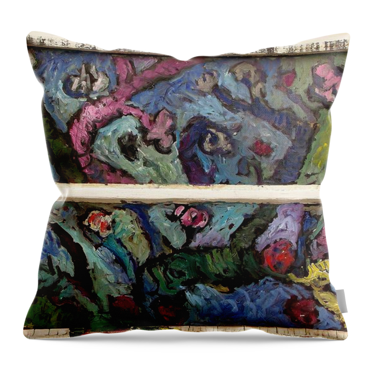 Tree Limbs Throw Pillow featuring the painting Jen's View by Mykul Anjelo