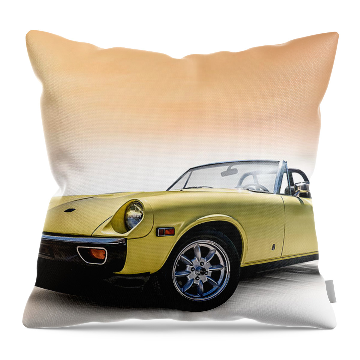 Car Throw Pillow featuring the digital art Jensen Healey by Douglas Pittman