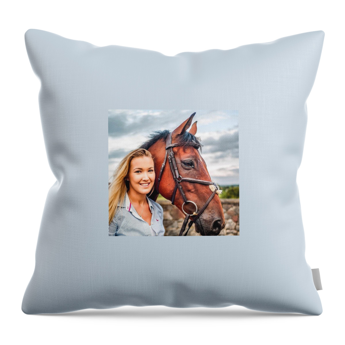 Beautiful Throw Pillow featuring the photograph Jessica & Gunner by Aleck Cartwright