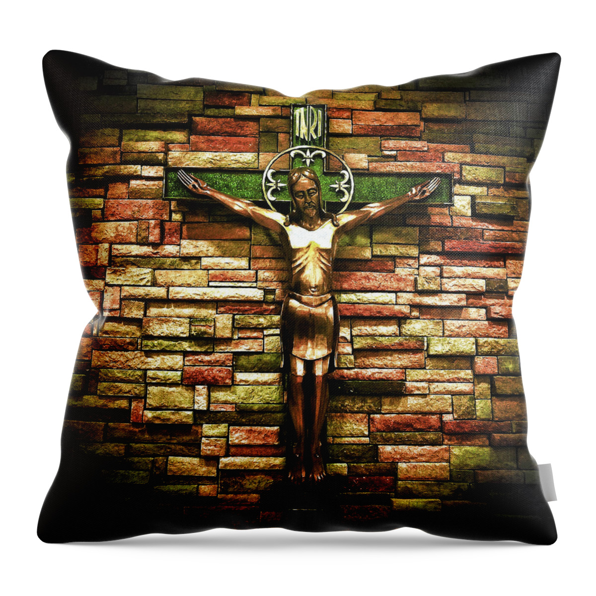 Church Throw Pillow featuring the photograph Jesus Is His Name by Al Harden