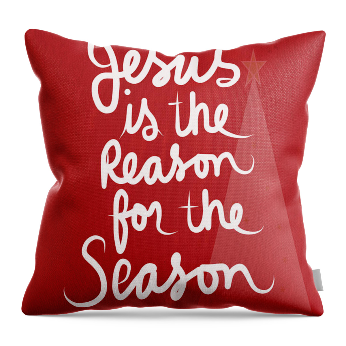 #faaAdWordsBest Throw Pillow featuring the mixed media Jesus Is The Reason For The Season- greeting card by Linda Woods