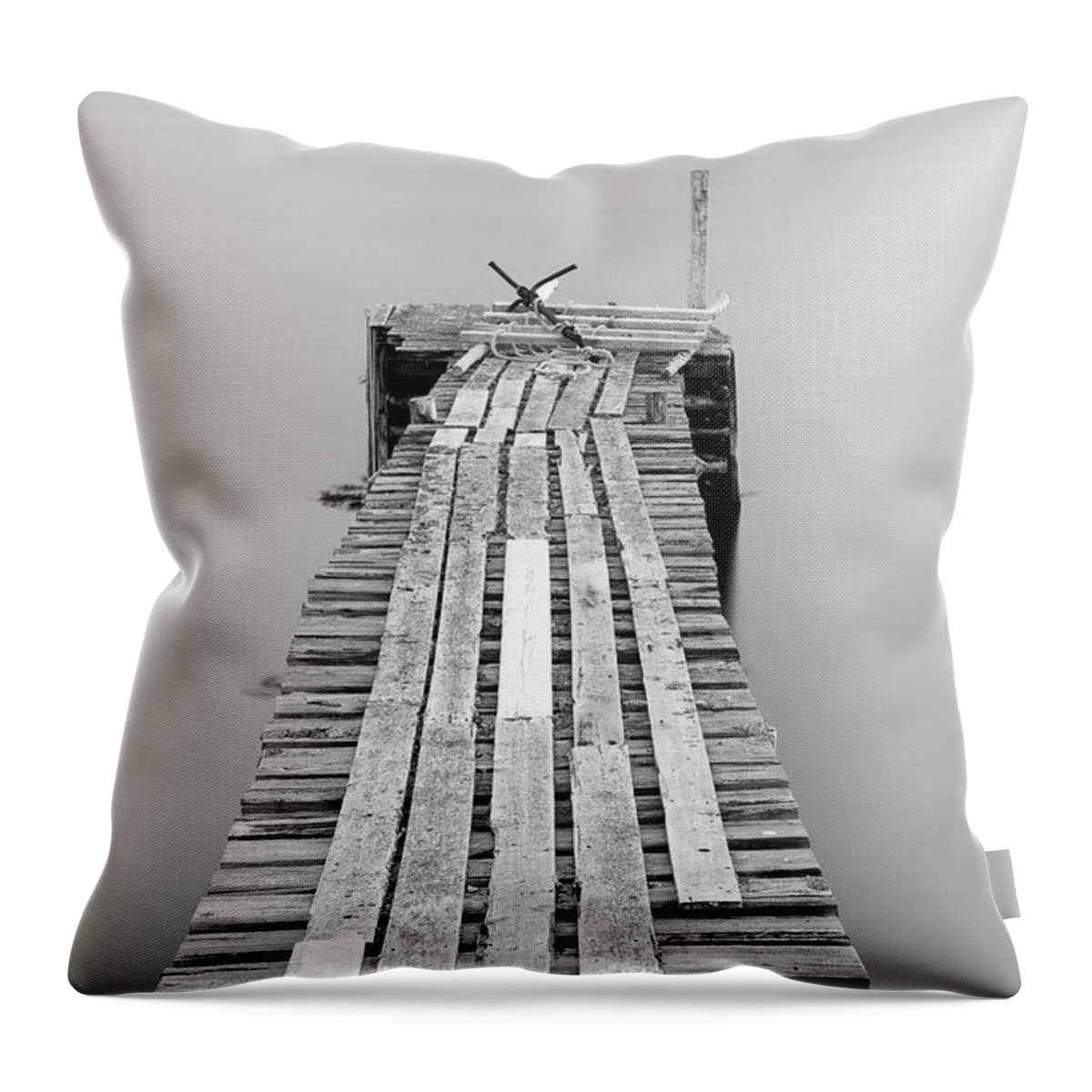 Outdoors Throw Pillow featuring the photograph Jetty At Dusk, Newfoundland by Aluma Images