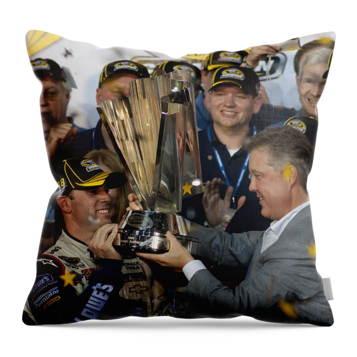 Number 48 Throw Pillow featuring the photograph Jimmie Johnson by Kevin Cable