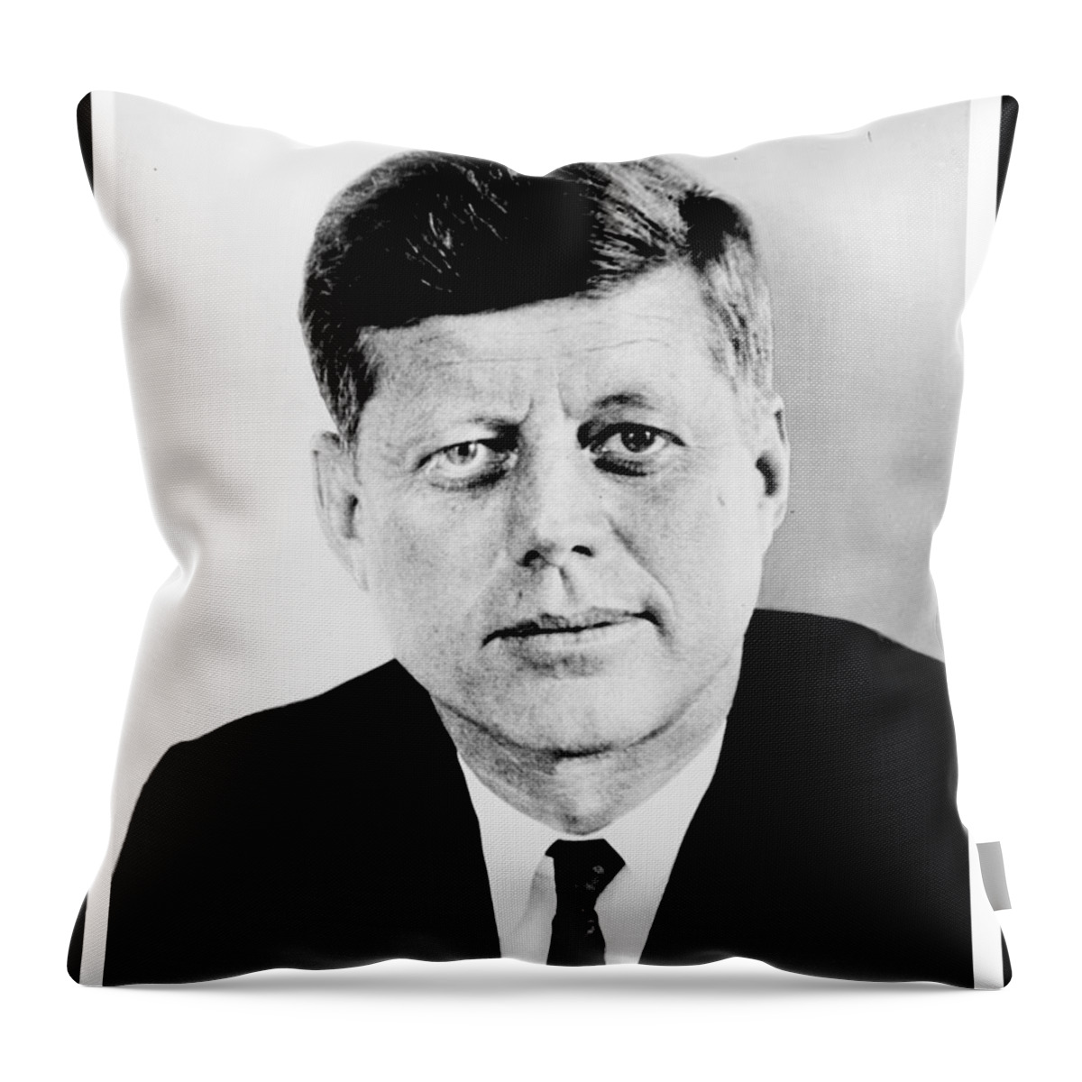President Throw Pillow featuring the photograph John F. Kennedy by Benjamin Yeager