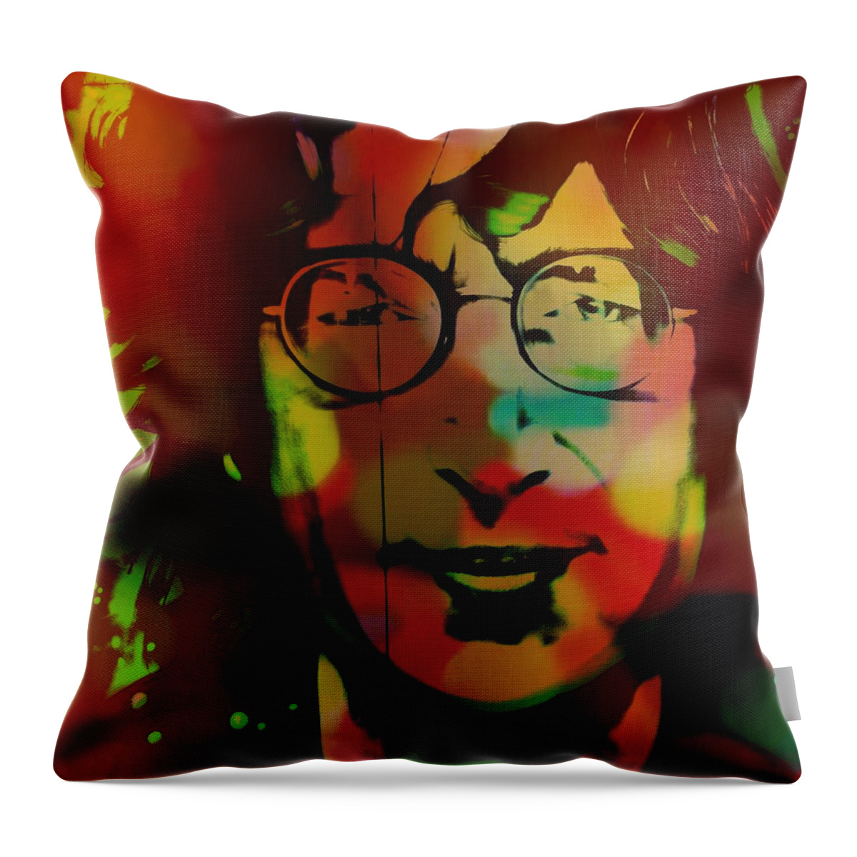 Mark J Dunn Throw Pillow featuring the photograph John Lennon by Mark J Dunn