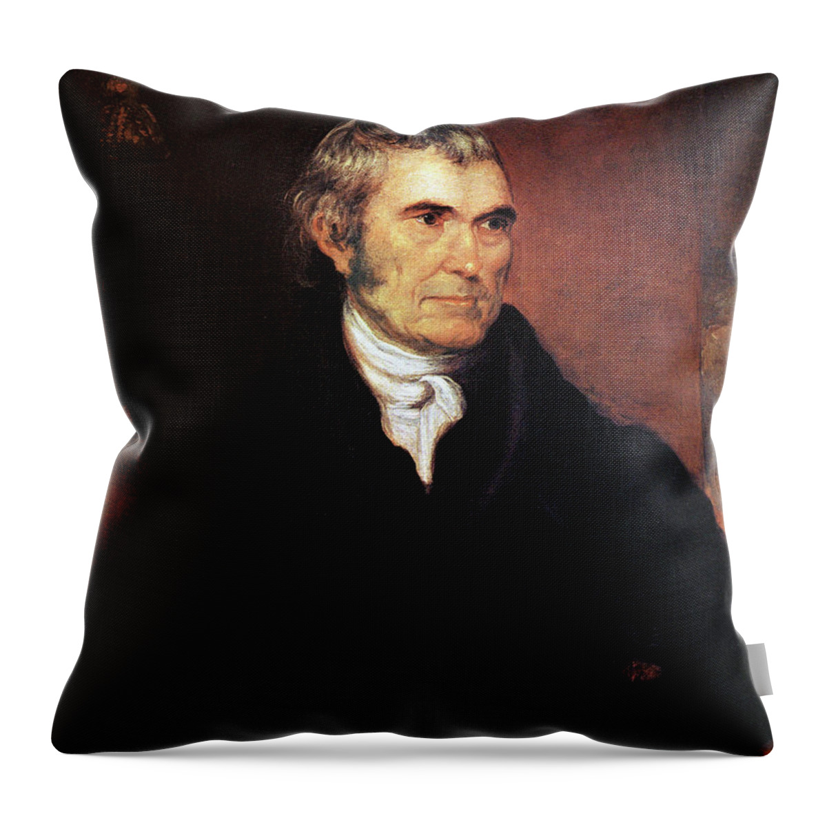 19th Century Throw Pillow featuring the painting John Marshall (1755-1835) by Granger