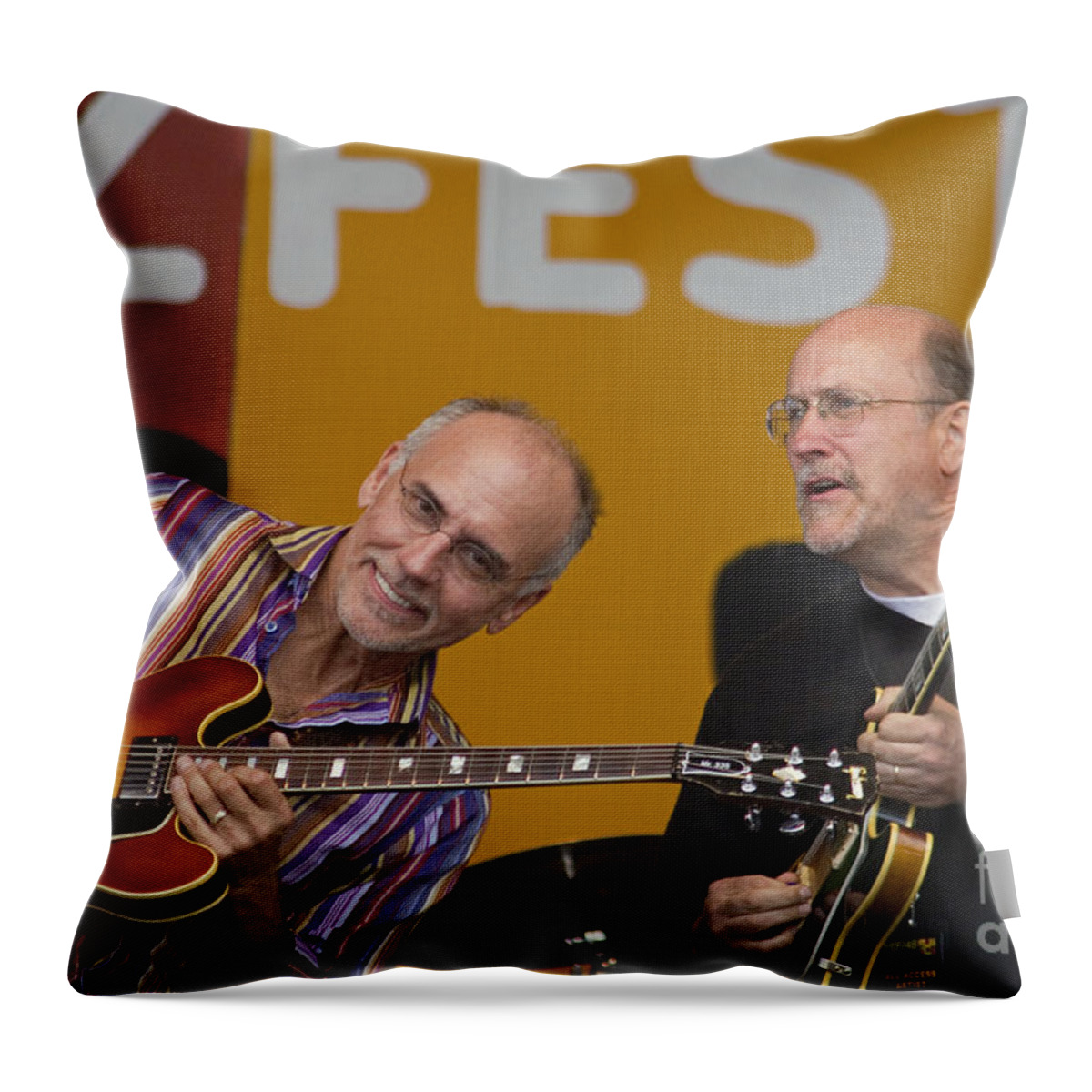 North America Throw Pillow featuring the photograph John Scofield and Larry Carlton by Craig Lovell