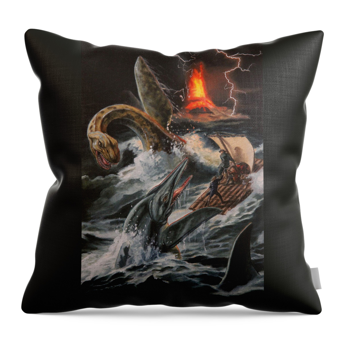 Whelan Art Throw Pillow featuring the painting Journey to the Center of the Earth by Patrick Whelan