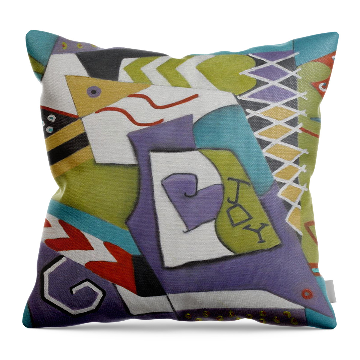Abstract Throw Pillow featuring the painting Joy by Trish Toro