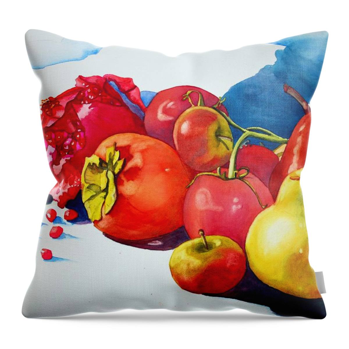 Fruit Throw Pillow featuring the painting Juicy by Gerald Carpenter