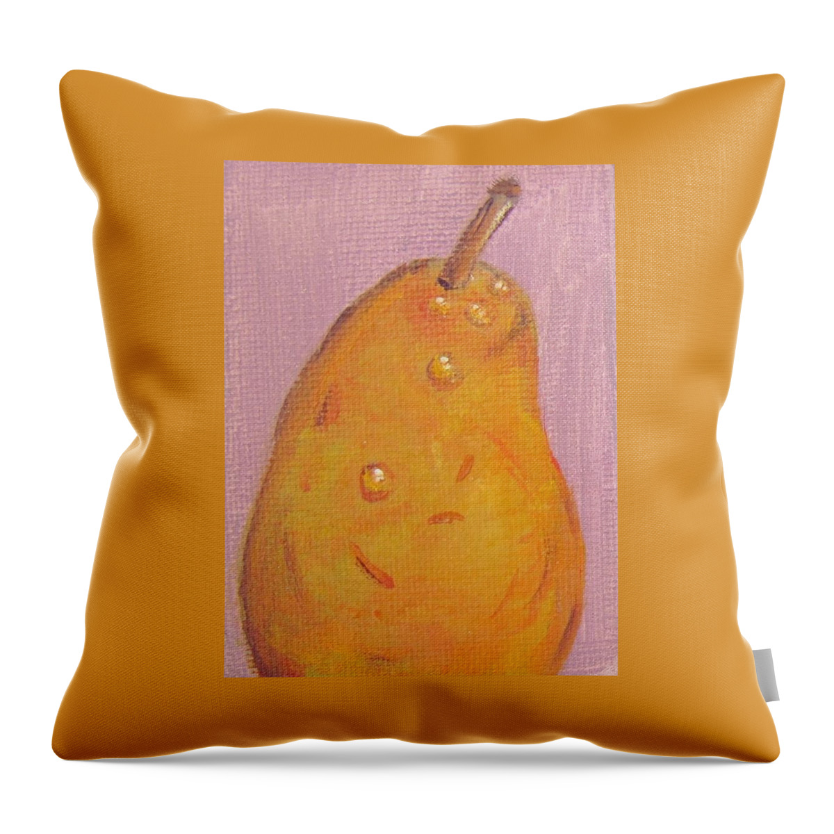Pear Throw Pillow featuring the Juicy Pear by Laurie Morgan
