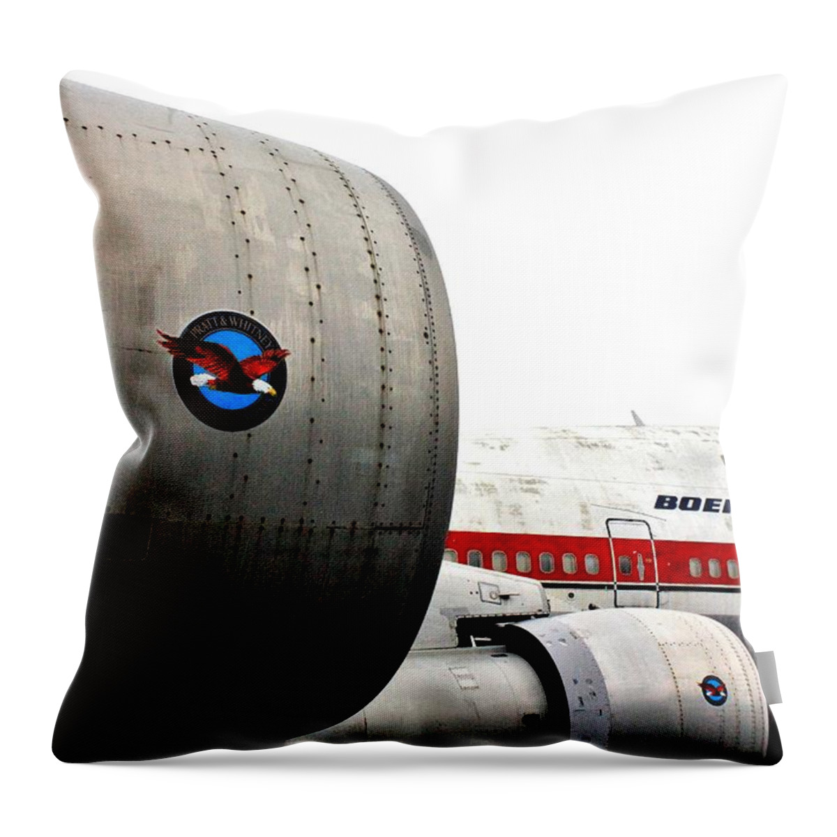 Boeing Throw Pillow featuring the photograph Jumbo Jet by Benjamin Yeager