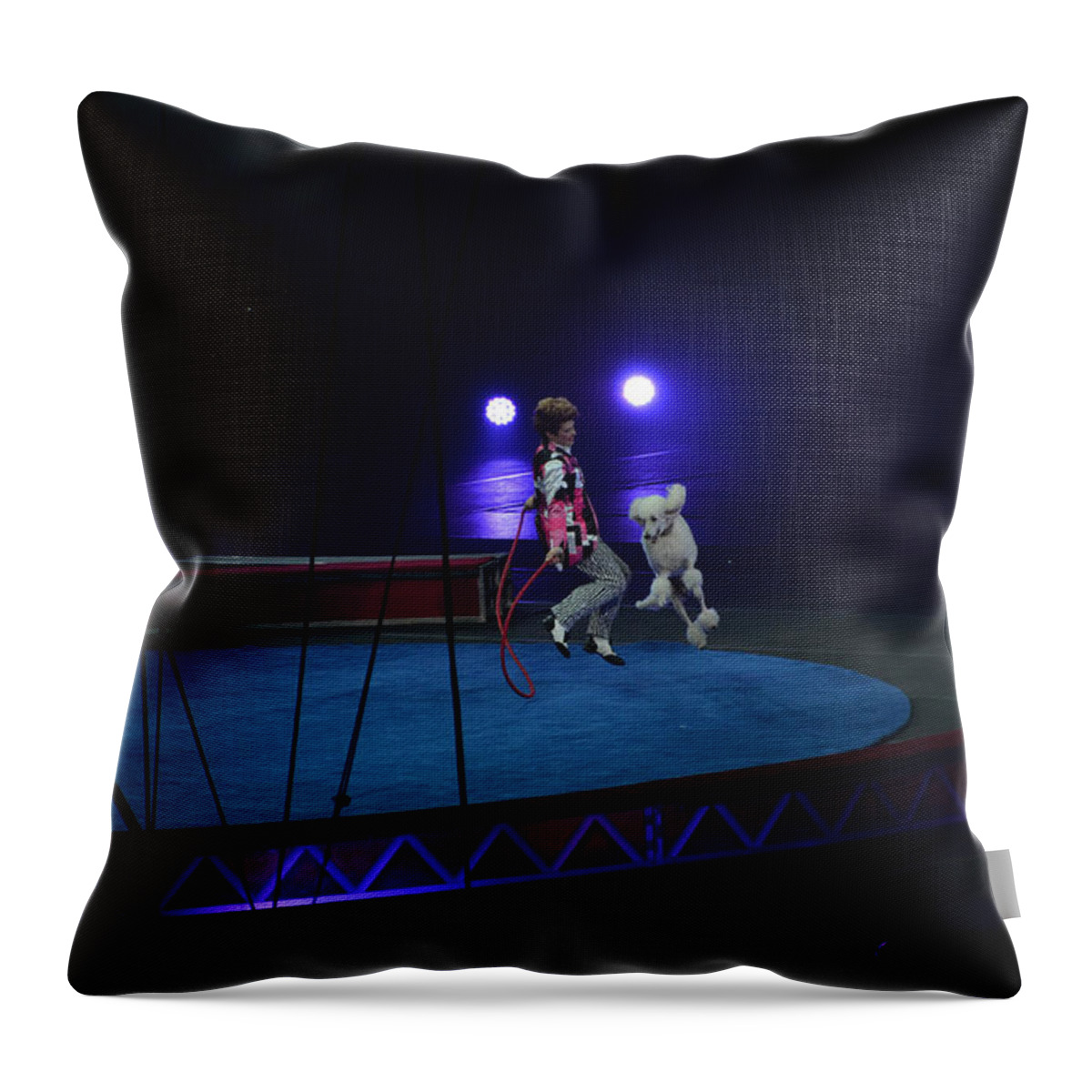 Circus Throw Pillow featuring the photograph Jumprope with Fido by Robert Meanor