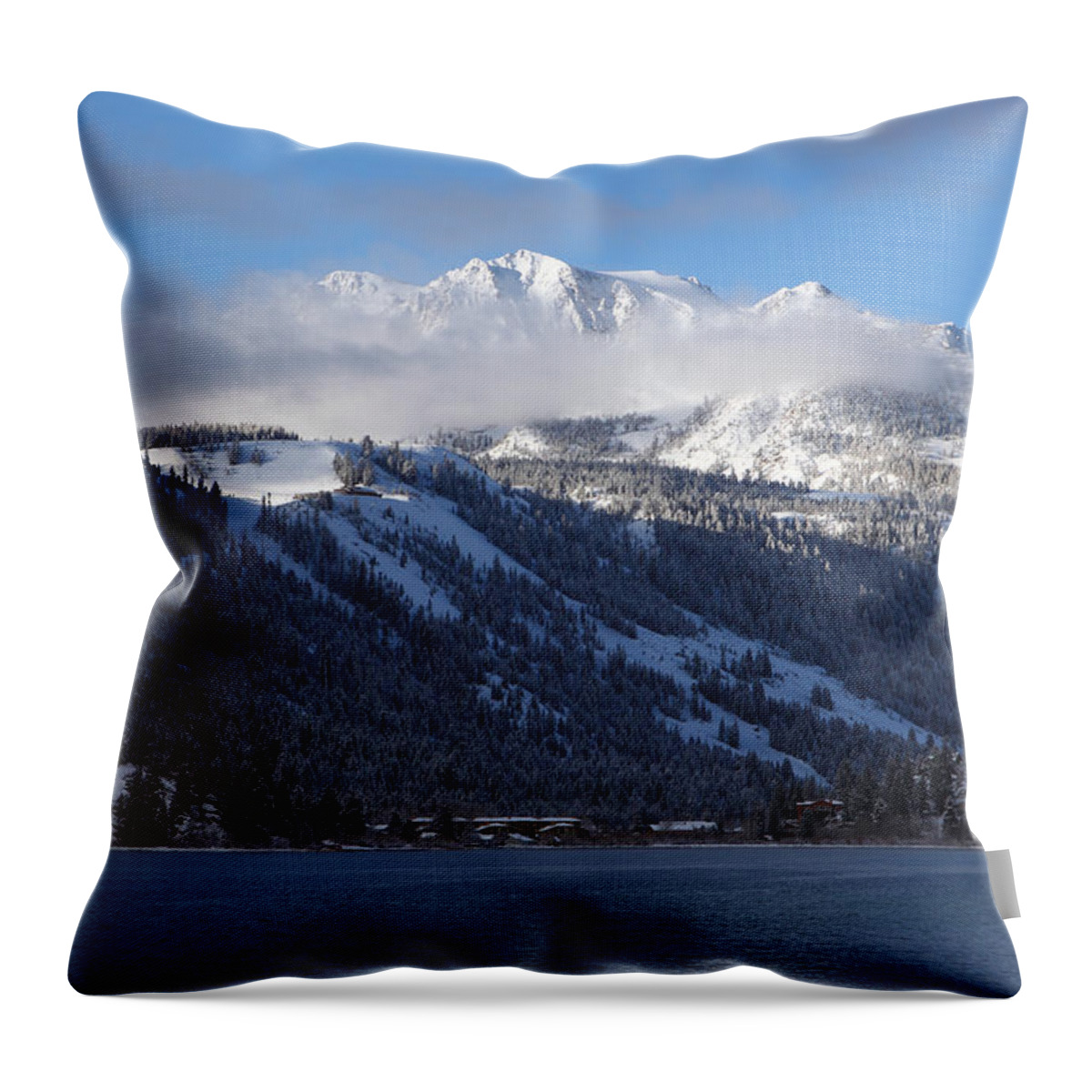 Mountain Throw Pillow featuring the photograph June Lake Winter by Duncan Selby