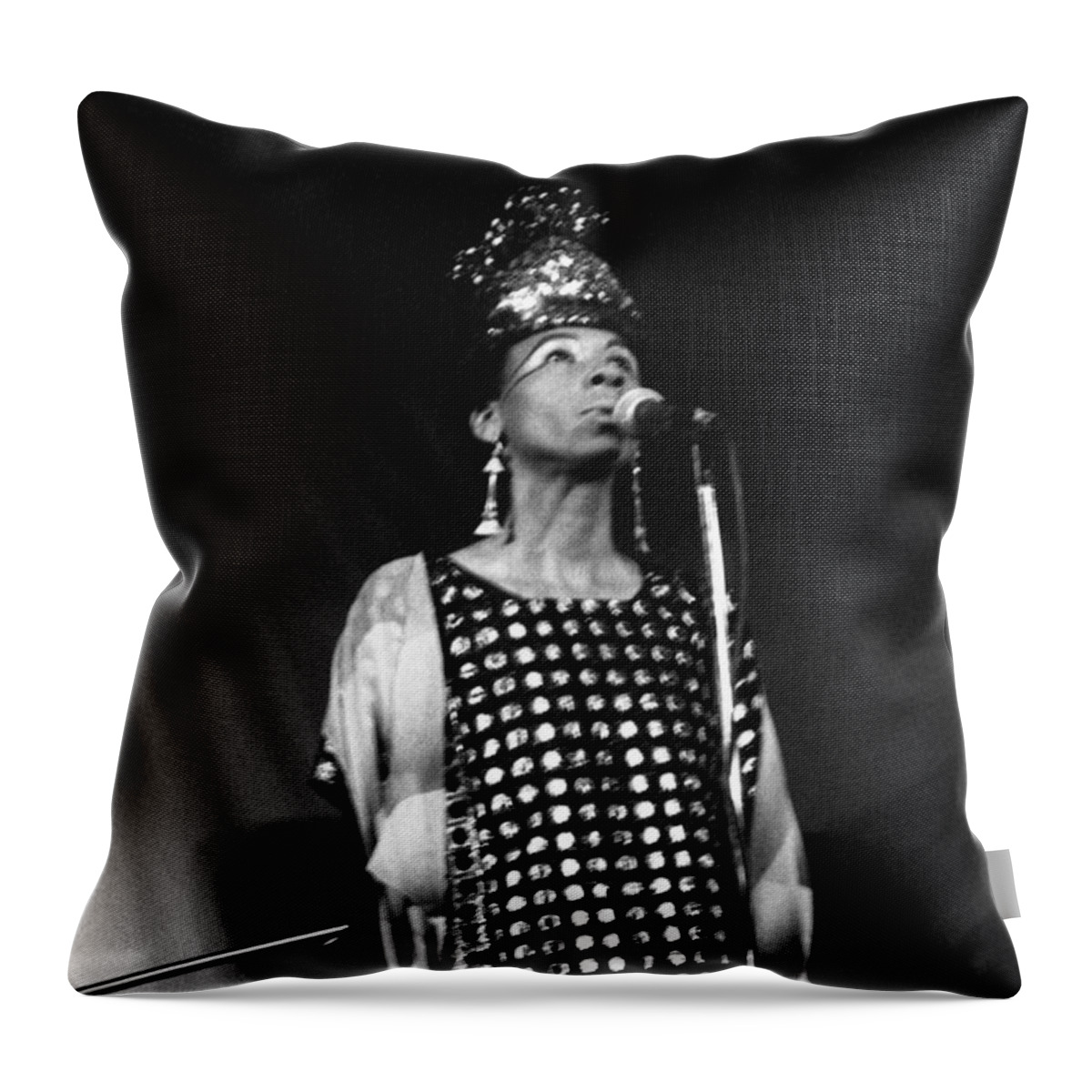 Sun Ra Arkestra Throw Pillow featuring the photograph June Tyson Sings by Lee Santa
