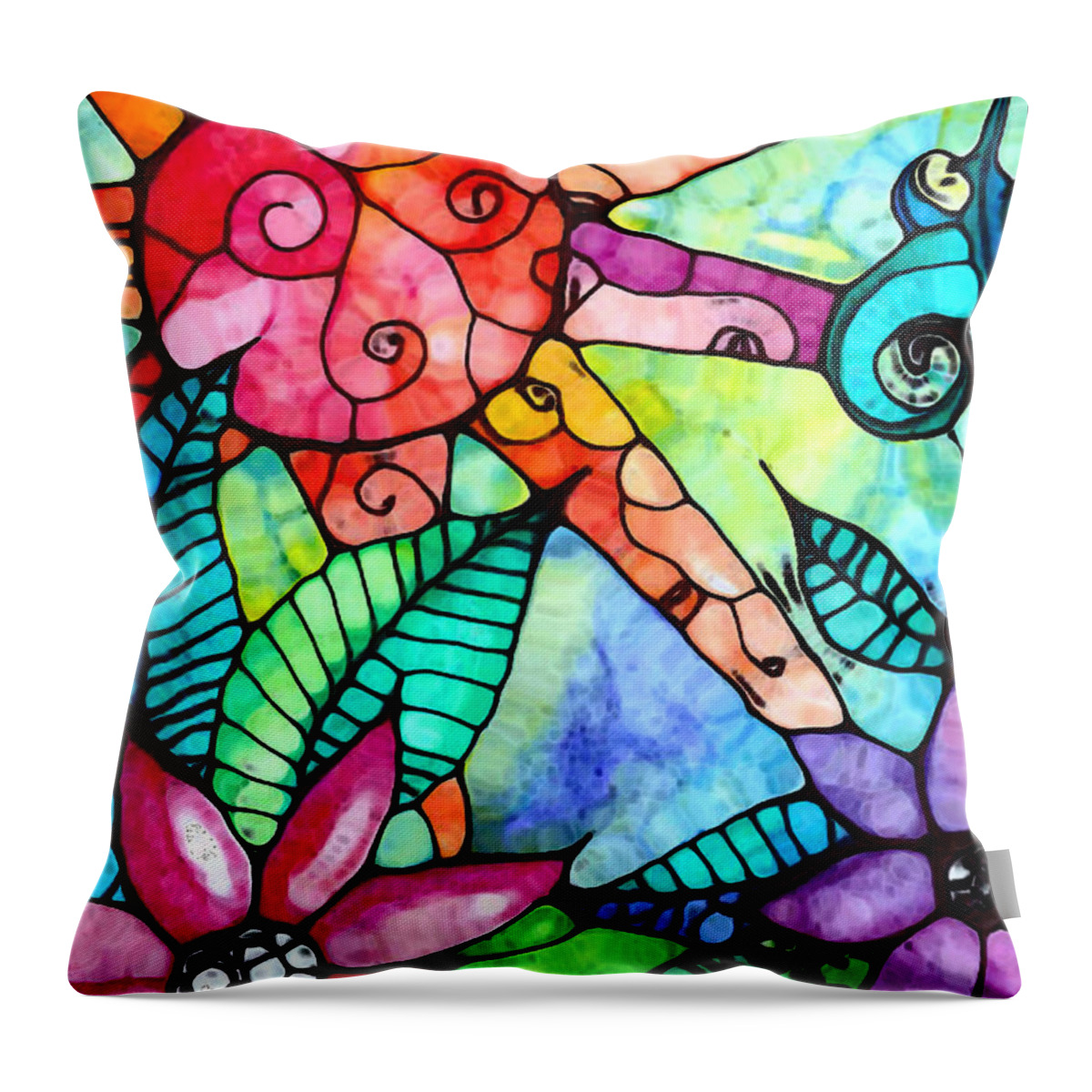 Sun Throw Pillow featuring the painting Jungle Fever by Robin Mead