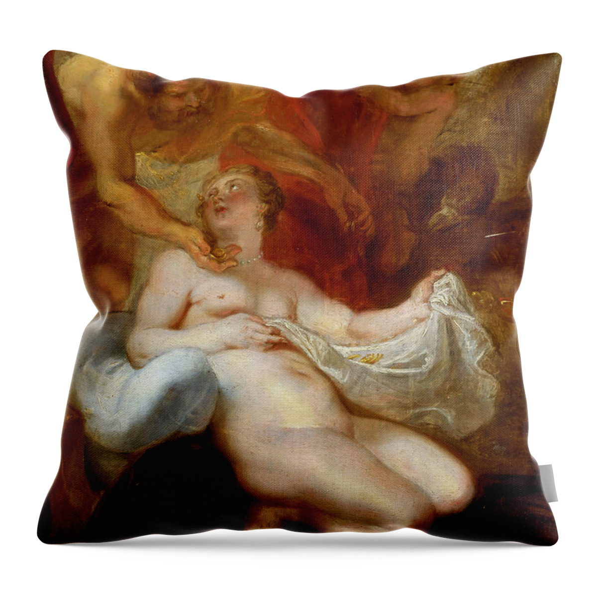 Peter Paul Rubens Throw Pillow featuring the painting Jupiter and Danae by Peter Paul Rubens