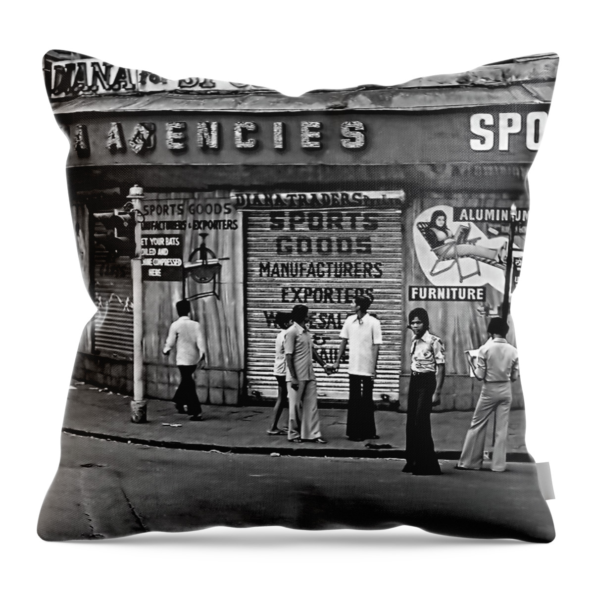 India Throw Pillow featuring the photograph Just Buddies bw by Steve Harrington